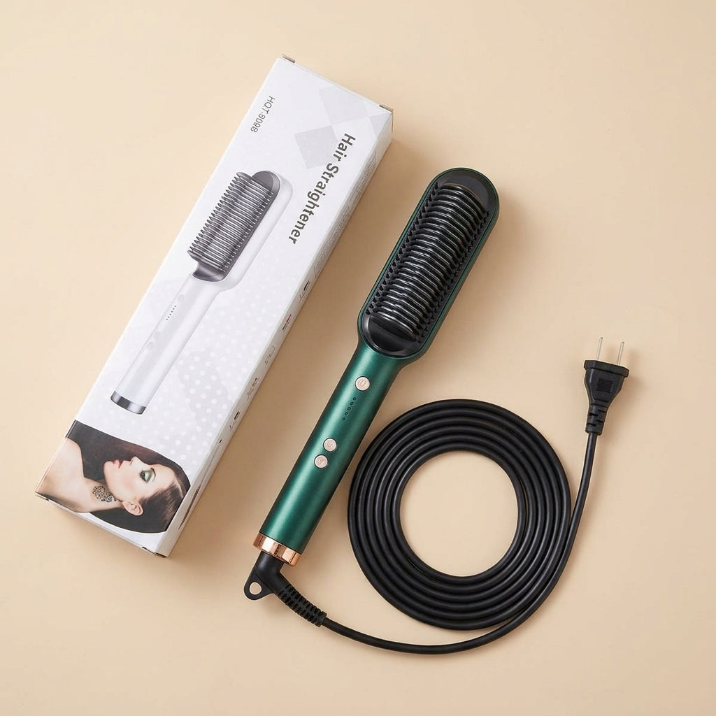 Cepillo Alisador Eléctrico Térmico Antiquemaduras